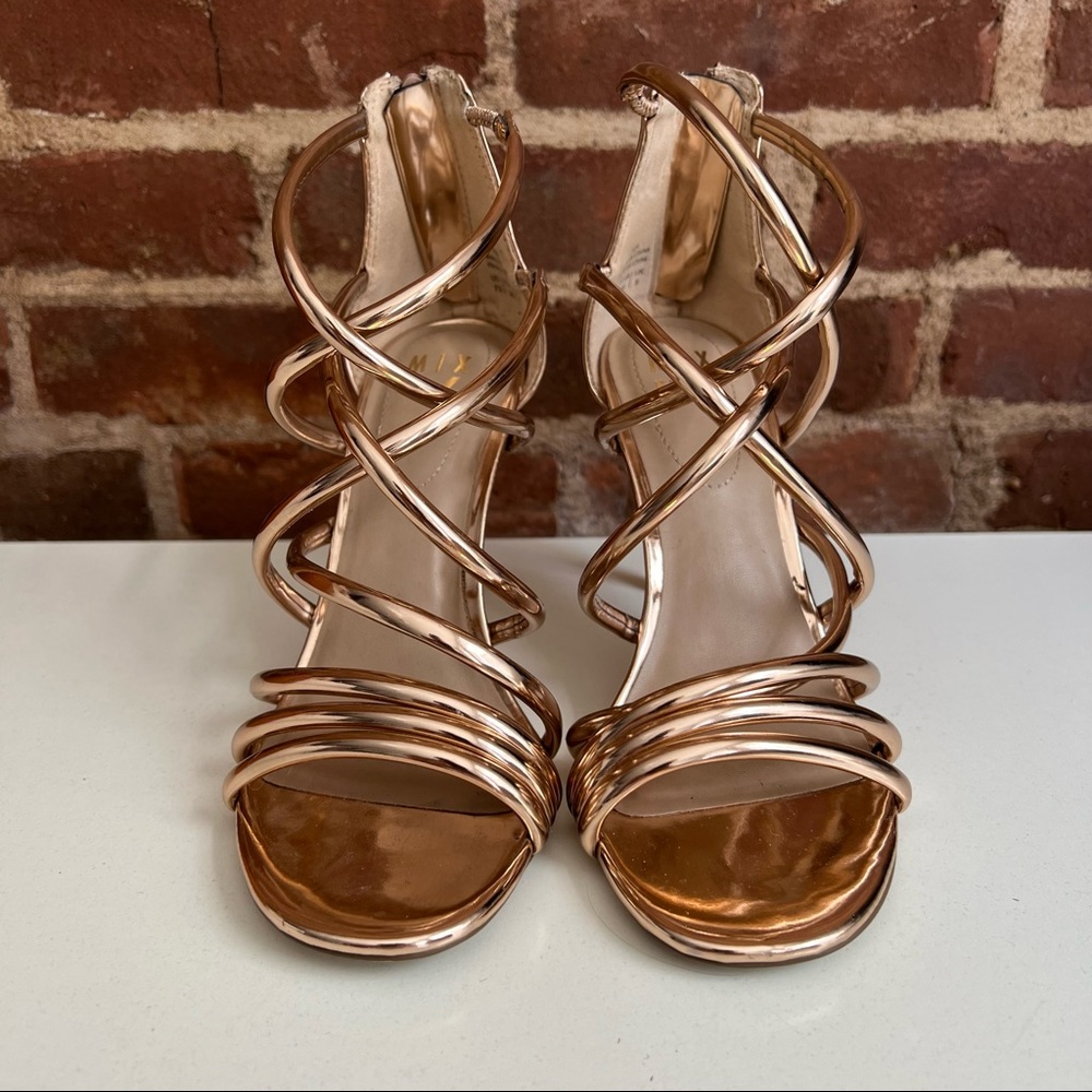 Rose Gold Heeled Sandals